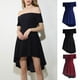 thumbnail image 3 of Vestido de cóctel de verano con cintura alta y hombros descubiertos para mujer borgoña Zulema  fuera del vestido del hombro, 3 of 8