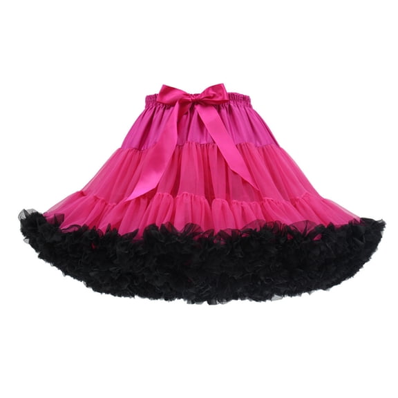 Women's Tulles Petticoat Skirt High Waist Ruffled Layered Tutus Vintage Cute Mesh Skirt for Under Dresses One Size