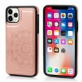 thumbnail image 5 of Dteck Wallet For iPhone 11 with Card Holder, Embossed Mandala Pattern Flower Premium PU Leather Double Magnetic Buttons Flip Shockproof Protective Case, rosegold, 5 of 5
