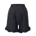 thumbnail image 5 of Shorts for Women 2026 Summer Elastic Waist Wide Leg Ruffle Hem Flowy Casual Beach Shorts with Pockets, 5 of 7