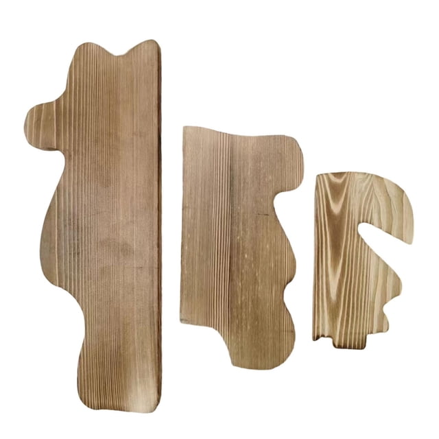 Juego de 3 estantes flotantes de madera para pared, organizador multifuncional. Marrón oscuro