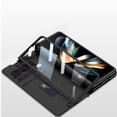thumbnail image 4 of For Samsung Galaxy Z Fold5 Case with Built-in Screen Protector, Slim Hinge Wallet Card Leather Flip Folio Cover with Card Holder, S Pen Holder for Samsung Z Fold 4, Coffee, 4 of 5