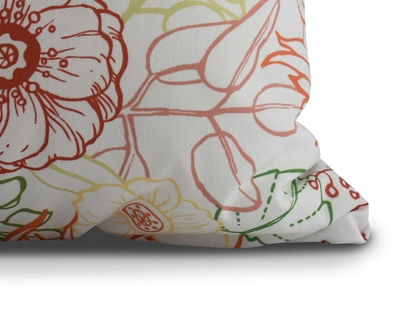 Simply Daisy, 18 x 18 Inch, zentangle 4 Color, Floral Print Pillow, Orange
