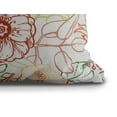 thumbnail image 2 of Simply Daisy, 20" x 20" zentangle 4 Color, Floral Print Outdoor Pillow, Orange, 2 of 2