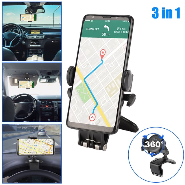 TopOne Support de Téléphone de Voiture Monter 360 Degrés Rotation Universelle Berceaux Tableau de Bord Rétroviseur Miroir Support de Téléphone Portable