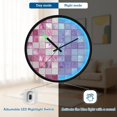 thumbnail image 5 of Indoor 12' Voice-Activated Luminous Decoration Wall Clock With LED Night Light Mosaic in Rose, 5 of 8