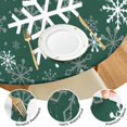 thumbnail image 4 of Green Christmas Snowflake Pattern Round Fitted Tablecloth with Elastic Edge,Dining Table Cover Waterproof,Outdoor Round Tablecloth for Camping,Dining,Indoor and Outdoor, 4 of 7