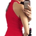 thumbnail image 3 of DYMADE Womens Cold Shoulder Sleeveless Lace Up Bodycon Sexy Top, 3 of 3