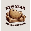 thumbnail image 5 of New Year Same Couch Potato Adult Sand Long Sleeve Hoodie-3XL, 5 of 6