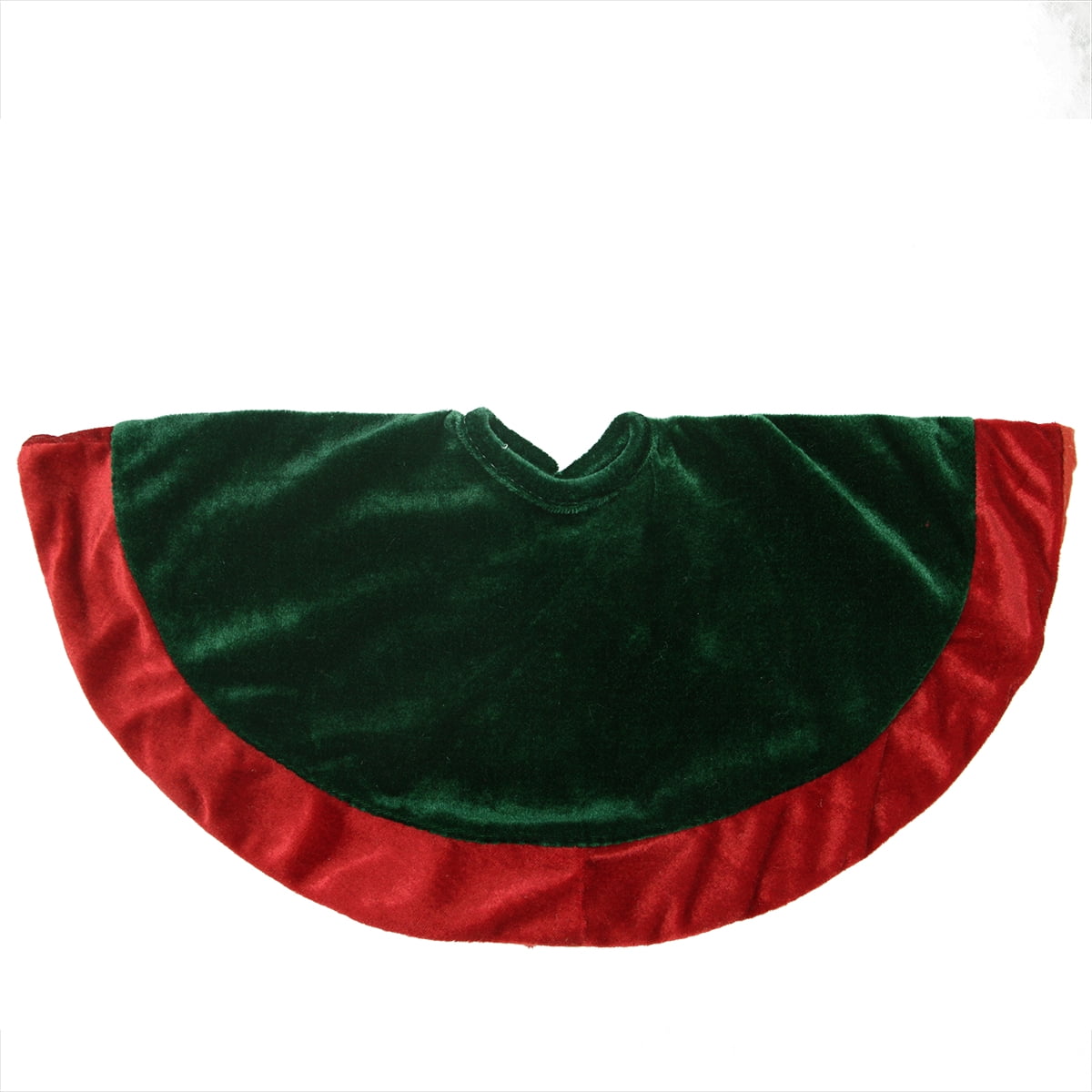 Northlight Mini Velveteen Traditional Christmas Tree Skirt - 18" Green and Red