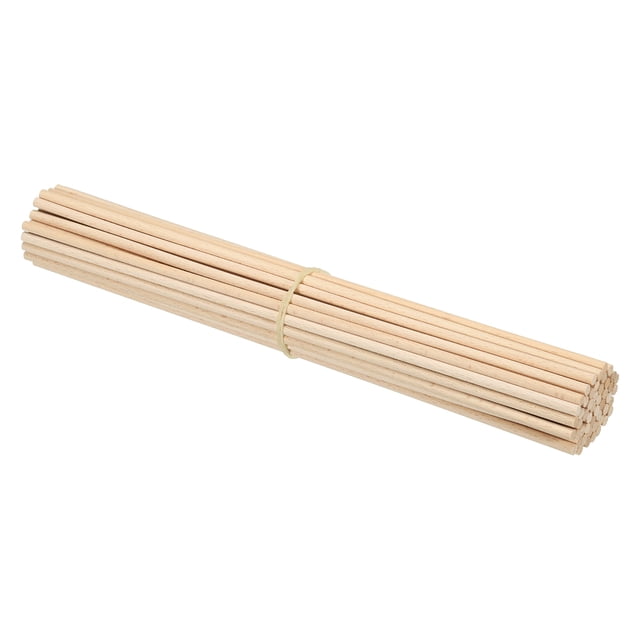 Unique Bargains 3/16 x 12 Inch Dowel Rods Wood Sticks Unfinished Wooden Dowel Rods Round Dowels Sticks 50 Pcs
