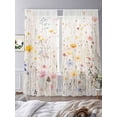 thumbnail image 3 of Country Wildflowers Sheer Curtains 84 Inch Length 2 Panels Set, Spring Rustic Vintage Botanical Voile Window Treatment Rod Pocket Curtains Sheers Drapes for Bedroom/Living Room/Kitchen 52"x84"x2, 3 of 7
