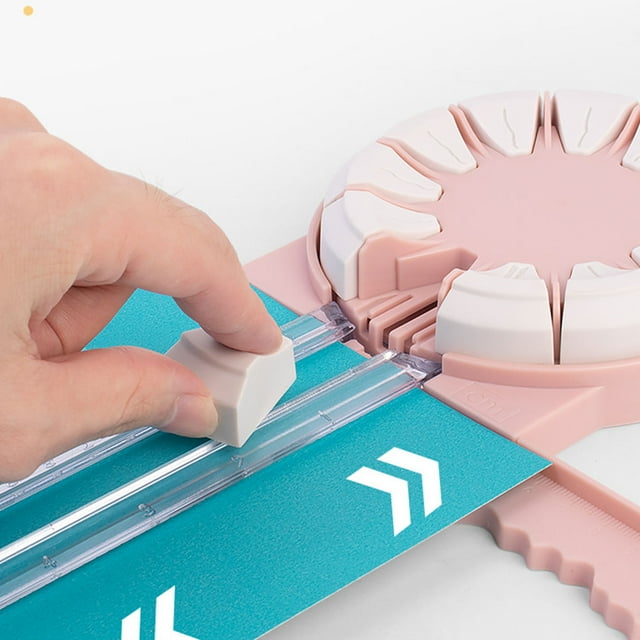 Ruiboury ABS Cut Like Pro 12-In-One Paper Cutter For Office And School Which Can Cut Back And Forth Freely Pink