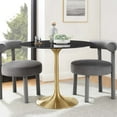 thumbnail image 1 of Modway Lippa 36" Round Artificial Marble Dining Table in Gold Black, 1 of 7