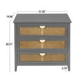 thumbnail image 3 of Hassch Modern 3 Drawer Rattan Dresser, Wood Chest of Drawers with Storage, Accent Beside Table with Metal Handles, for Living Room, Entryway, 31.5"L x 14.97"W x 30.31"H, Gray, 3 of 8
