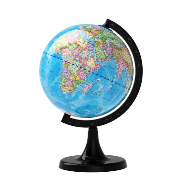 Globe pour Enfants avec Fonction Lumineuse à DEL, Jouet Éducatif de Carte du Monde et de Géographie pour l'Apprentissage à la Maison et à l'École, Conception Rotative, Taille 16x21,5 Pouces
