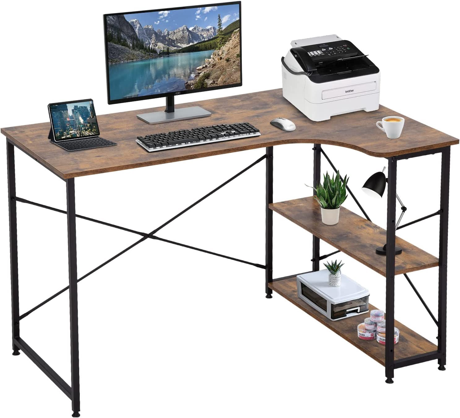 Large Computer Console BestOffice 47” Extra Large Gaming Desk, Modern Computer Table, Simple ...