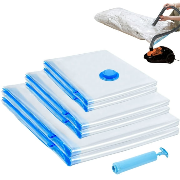 Livhil 6 Combo Vacuum Storage Bags with Pump, Jumbo Large Medium Space Saver Vacuum Seal Bags for Clothing Travel