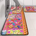 thumbnail image 2 of Kitchen Rugs Sets Of 2,Pioneer Flower Floral Print Pattern Anti Fatigue Kitchen Mat Rugs Non Slip Washable,Decorative Kitchen Floor Mats for Kitchen,Sink,Laundry,17"x47"+17"x47", 2 of 5
