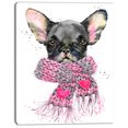 thumbnail image 2 of Chiot Mignon avec Châle Rose - Art Mural sur Toile, 2 of 3