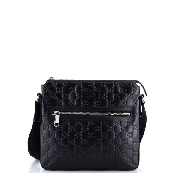 Pre-Owned Signature Zip Messenger Bag Guccissima Leather Small By Rebag