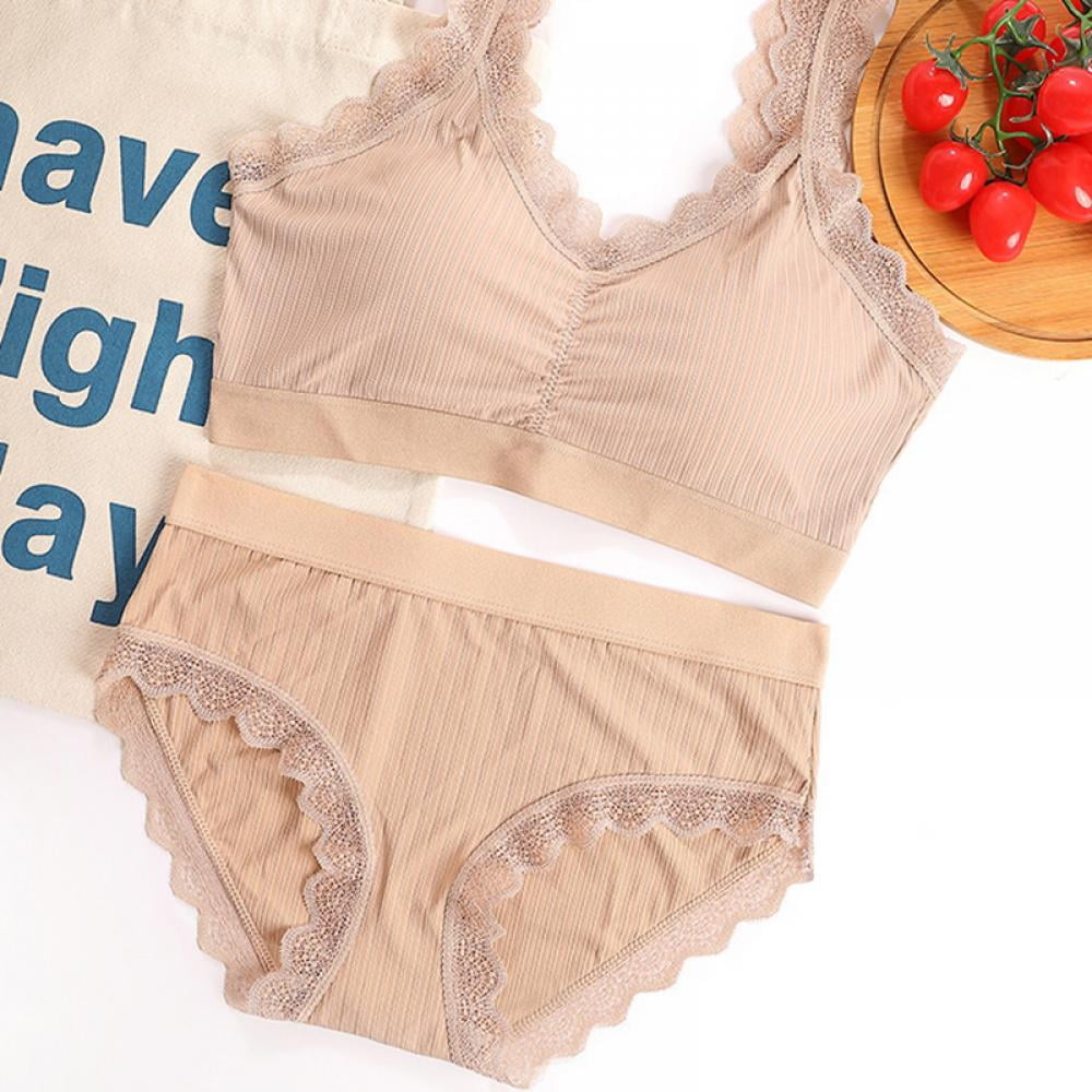 MELLCO Yoga Sports Underwear Set, Lace Strap Tube Top, Seamless for Women (Skin) - Walmart.com