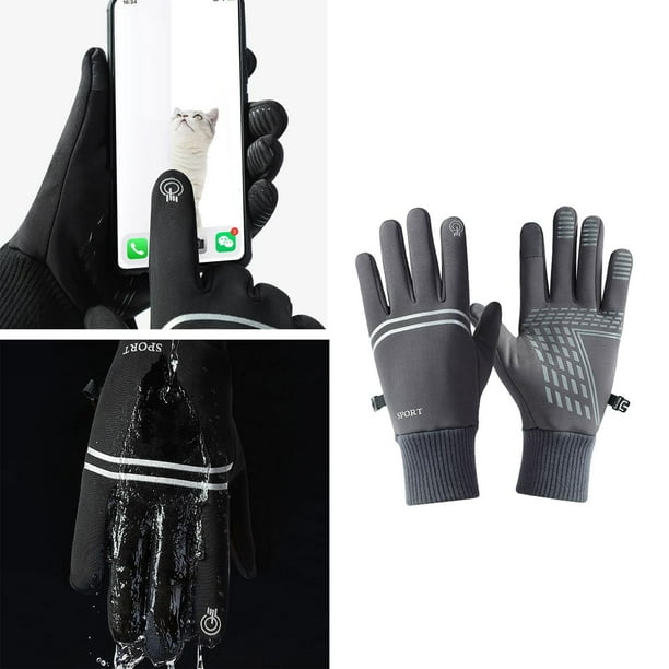 Guantes Térmicos de Ciclismo de Invierno Baoblaze K111 L Gris