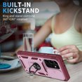 thumbnail image 2 of Military Grade Drop Impact for Samsung Galaxy S21 Ultra Camera Lens Slide Protection Case 360 Metal Rotating Ring Kickstand Holder Armor Shockproof Case For Samsung Galaxy S21 Ultra,
Pink+Red, 2 of 10