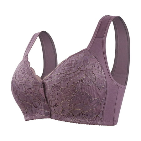 Ploknplq Bras for Women No Underwire front Closure Bras for Women bra Tank Tops for Women sports Bra Tank Top back Front Shaping Cup Shoulder Strap Underwire Bra brassiere for Women Gray Xl Red S