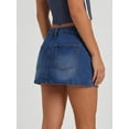 thumbnail image 4 of EMMIOL Women's Mid-Low Waisted Stretch Denim Mini Skort Y2K Casual Jean Skirt with Built-in Shorts, 4 of 7