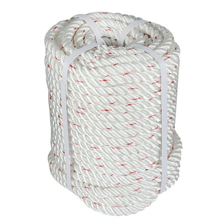 

5/8 in Polyester Rope 150 ft Nylon Pulling Rope Arborist Rigging Rope Sailing Rope for Camping Swings White/Gray/Blue