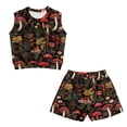 thumbnail image 4 of chaqlin Mushroom Flowers Girls 2 Piece Summer Outfits Kids Shorts Set Round Neck Tank Top and Soft Shorts with Pockets Kids Short Set for 5-14Y, 4 of 7
