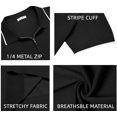thumbnail image 5 of COOFANDY Mens Quarter Zip Polo T Shirt Vintage Striped Lightweight Knitting Golf Workout Classic fit, 5 of 6