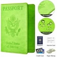 thumbnail image 4 of BB-green Passport and Vaccine Card Holder Combo with Vaccine Card Slot, Wallet, Cover for Women and Men, 4 of 6