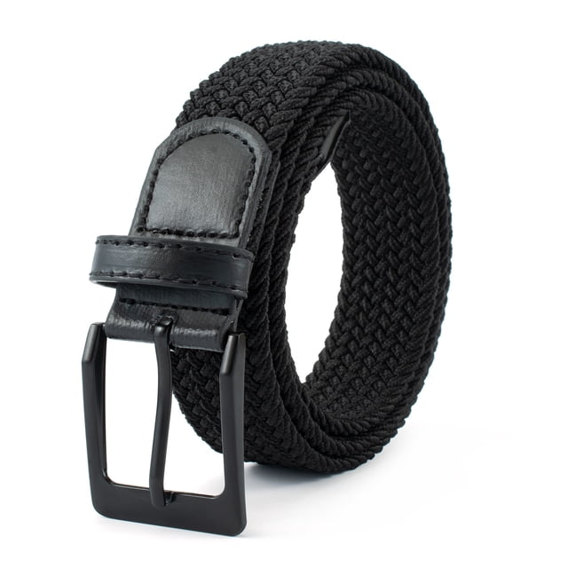 Cinturón elástico para hombre de 105 cm, con hebilla negra y tejido elástico.