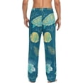 thumbnail image 7 of Men's Pajama Pants with Pockets Sleepwear Lounge Pants Stretch Casual Fish Turtle Jellyfish Corals Ocean Animals, 7 of 7