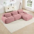 thumbnail image 5 of Pink Ottoman for Modular Sectional Sofa, Corduroy Deep Seat for Oversized Compressed Boneless Sectional Couches for Living Room Bedroom Apartment, Cloud Sofa Couch, Memory Foam, No AssemblyPink, 5 of 8