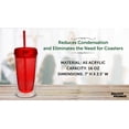 thumbnail image 4 of Double Wall Acrylic Tumblers 16 oz. Set of 10, Bulk Pack - BPA Free, Perfect for Iced Coffee, Soda, Other Hot & Cold Beverages - Red, 4 of 5
