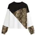 thumbnail image 2 of Women's Long Sleeve Color Block Snake Print Pullover Sweatshirts Patchwork Tops, 2 of 6
