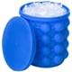 thumbnail image 1 of Bandejas de hielo para moldes de cubitos de hielo, cubo de hielo de silicona grande, fabricante de cubitos de hielo (2 en 1), redondo, portátil (azul oscuro) Xemadio PTL124, 1 of 7