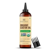 Botanic Hearth Castor Oil (6.7 fl oz) | USDA Certified Organic | 100% Pure & Hexane Free | Cold Pressed | Promotes Growth for Eyelashes, Eyebrows & Hair