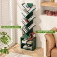 thumbnail image 3 of LEYAOYAO Tall Tree Bookshelf, 9-Tier Zigzag Bookcase with Storage, Vertical Storage Shelf for Books & Décor, Space-Saving Design, Dark Green, 3 of 8