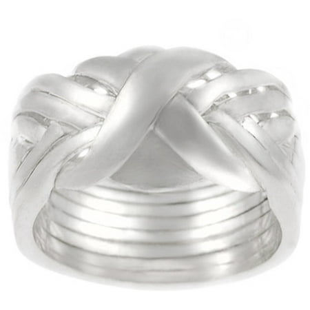 Brinley Co. Eight-Piece Puzzle Ring in Sterling Silver