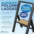 thumbnail image 3 of Sorfey 1-Step Folding Step Ladder Slim, Aluminum Foldable Step Stool, Black, 3 of 7