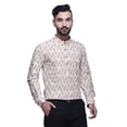 thumbnail image 3 of BESTMAN Kurta Court Imprimé pour Homme Col Mandarin Indien Chemises Vêtements Décontractés, 3 of 6