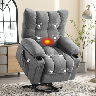 Mcombo Recliner with Ottoman Reclining Chair with Vibration Massage and Removable Lumbar Pillow, 360 Degree Swivel Wood Base, Faux Leather 9068 (Grey) - Walmart.com Mcombo Recliner with Ottoman Reclining Chair with Vibration Massage and Removable Lumbar Pillow, 360 Degree Swivel Wood Base, Faux Leather 9068 (Grey) - Walmart.com