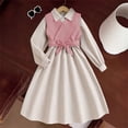 thumbnail image 2 of XEGLSBU Girls Dresses Size 12 to 14 Autumn Winter Girls Corduroy Dress with Detachable Vest and Sash Long Sleeve Outfit for Toddler and Kids Layered for Daily Wear Pink Size 8-9 Years, 2 of 8