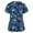 Blue, variant on Scrub Tops Clearance 2024! AIEOTT Women Scrubs Top V Neck Printed Working Uniform Nursing Short Sleeve Blouse Pullovers Top With Pockets