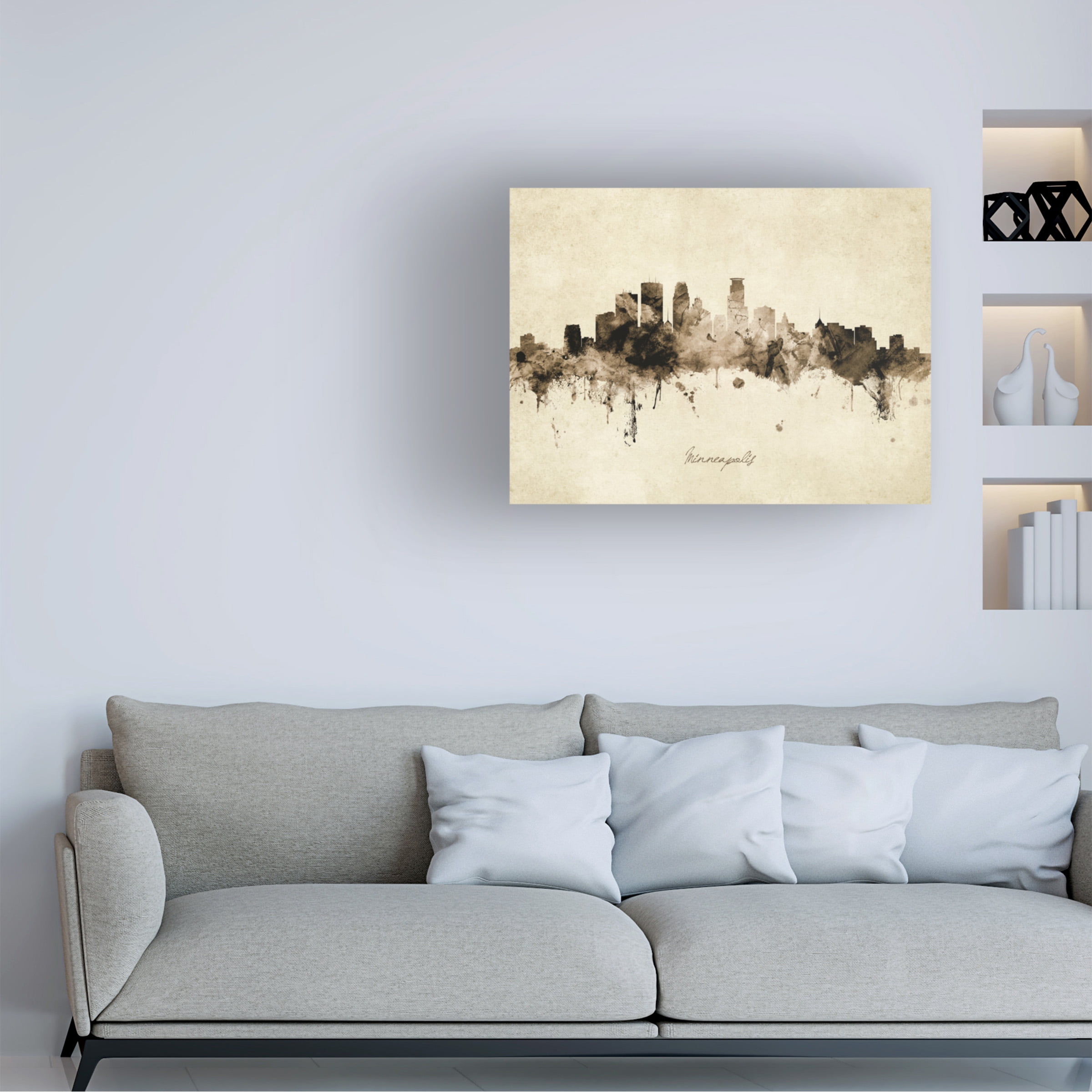 Michael Tompsett 'Minneapolis Minnesota Skyline Vintage' Canvas Art