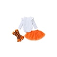 thumbnail image 2 of Seyurigaoka Baby Girl Outfit Letters Romper+Tutu Skirt+Leg Warmer+Headband, 2 of 9
